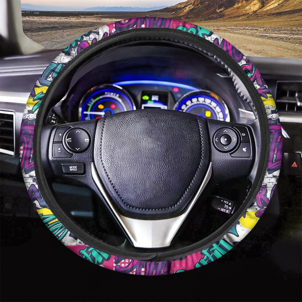 Graffiti Hiphop Print Steering Wheel Cover-grizzshop