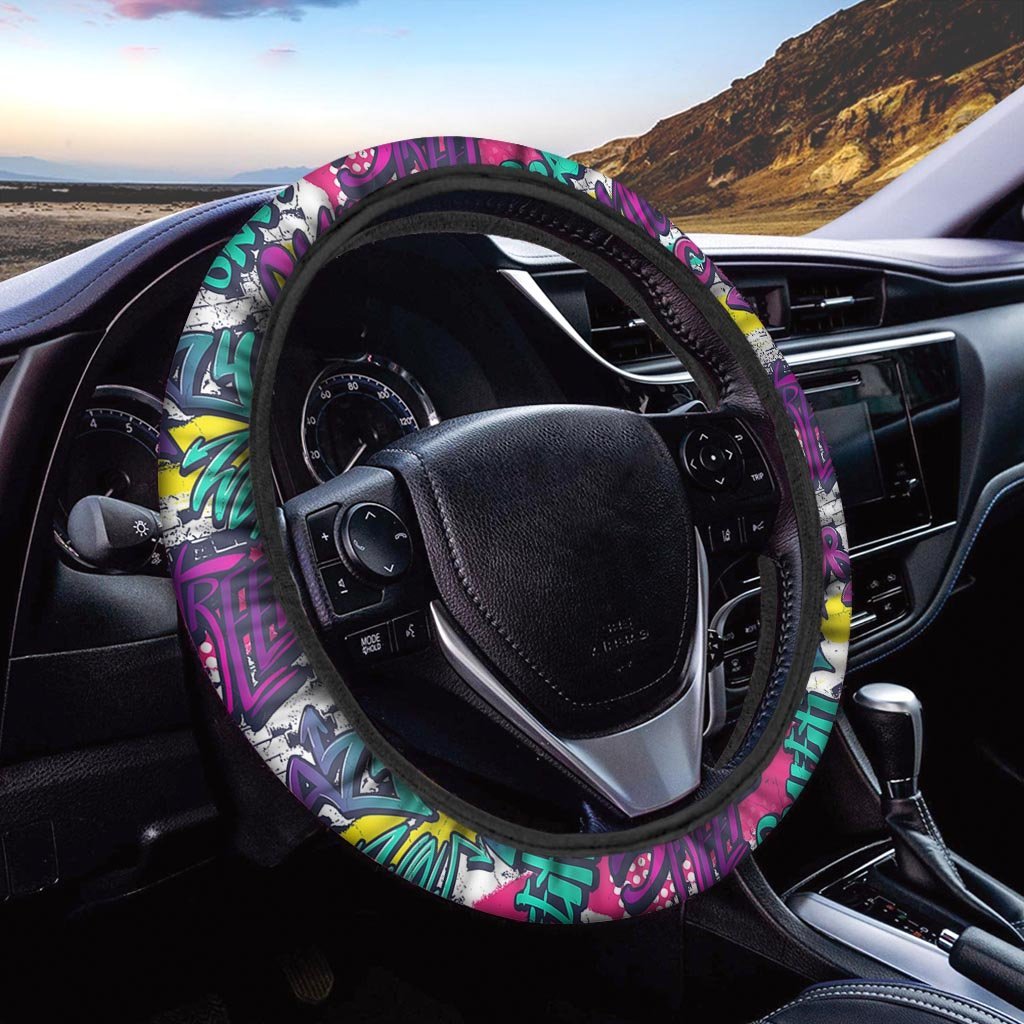 Graffiti Hiphop Print Steering Wheel Cover-grizzshop