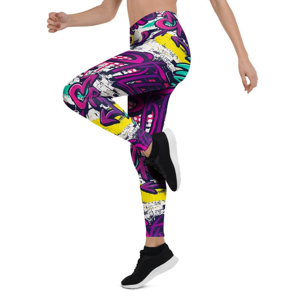 Graffiti Hiphop Print Women's Leggings-grizzshop