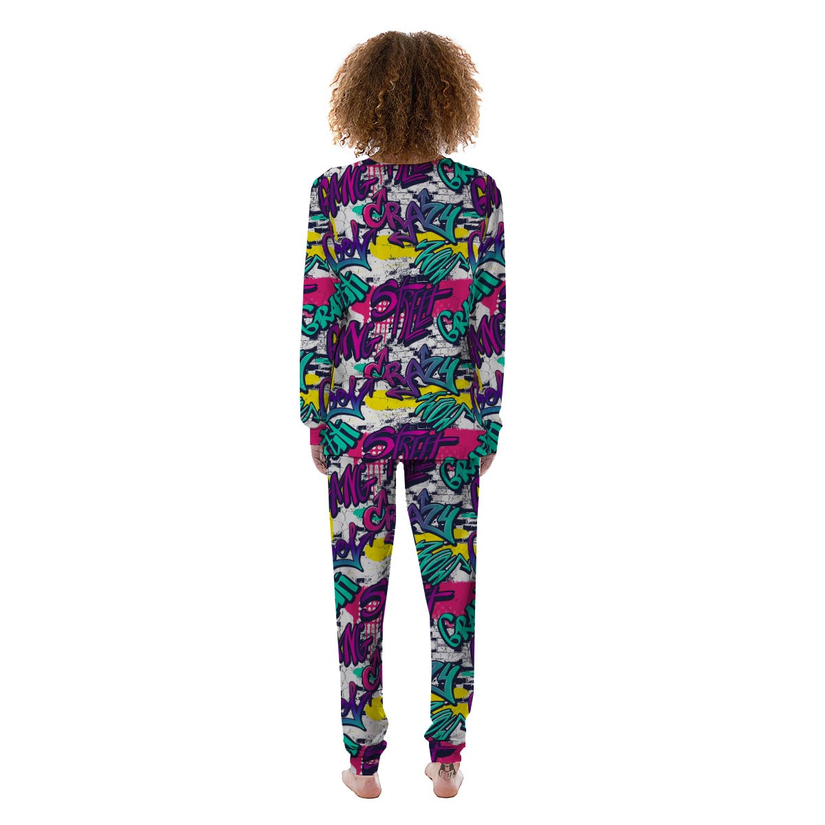 Graffiti Hiphop Print Women's Pajamas-grizzshop