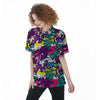 Graffiti Hiphop Print Women's Short Sleeve Shirts-grizzshop