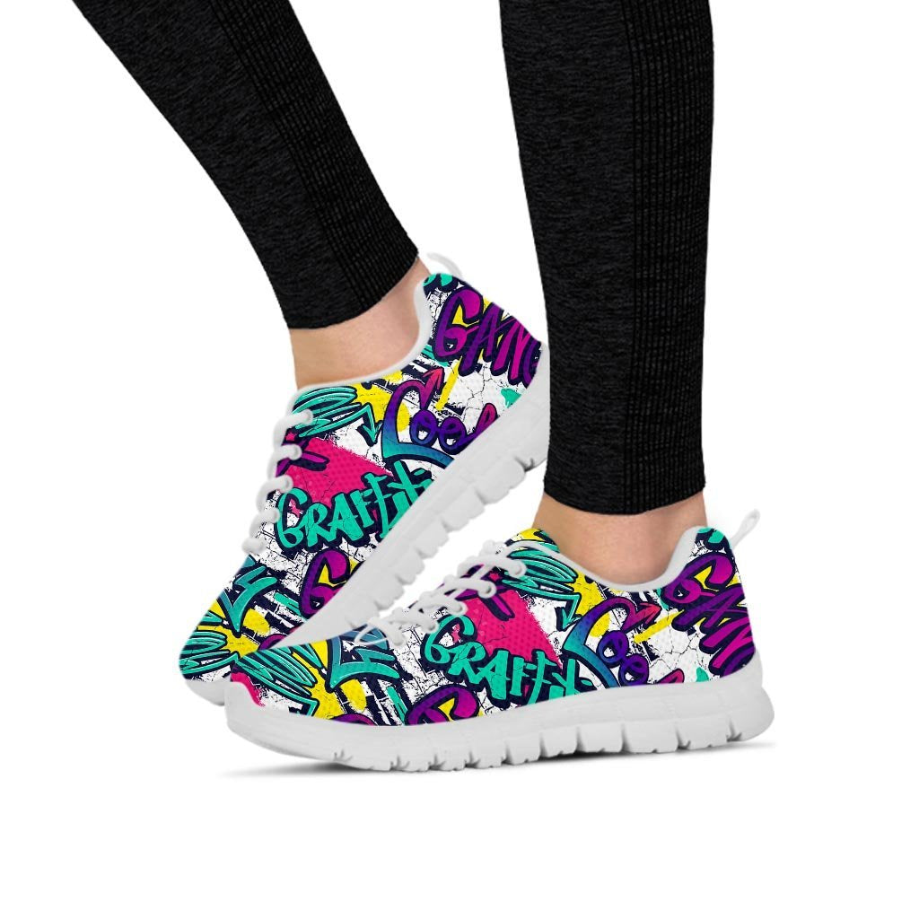 Graffiti Hiphop Print Women's Sneakers-grizzshop