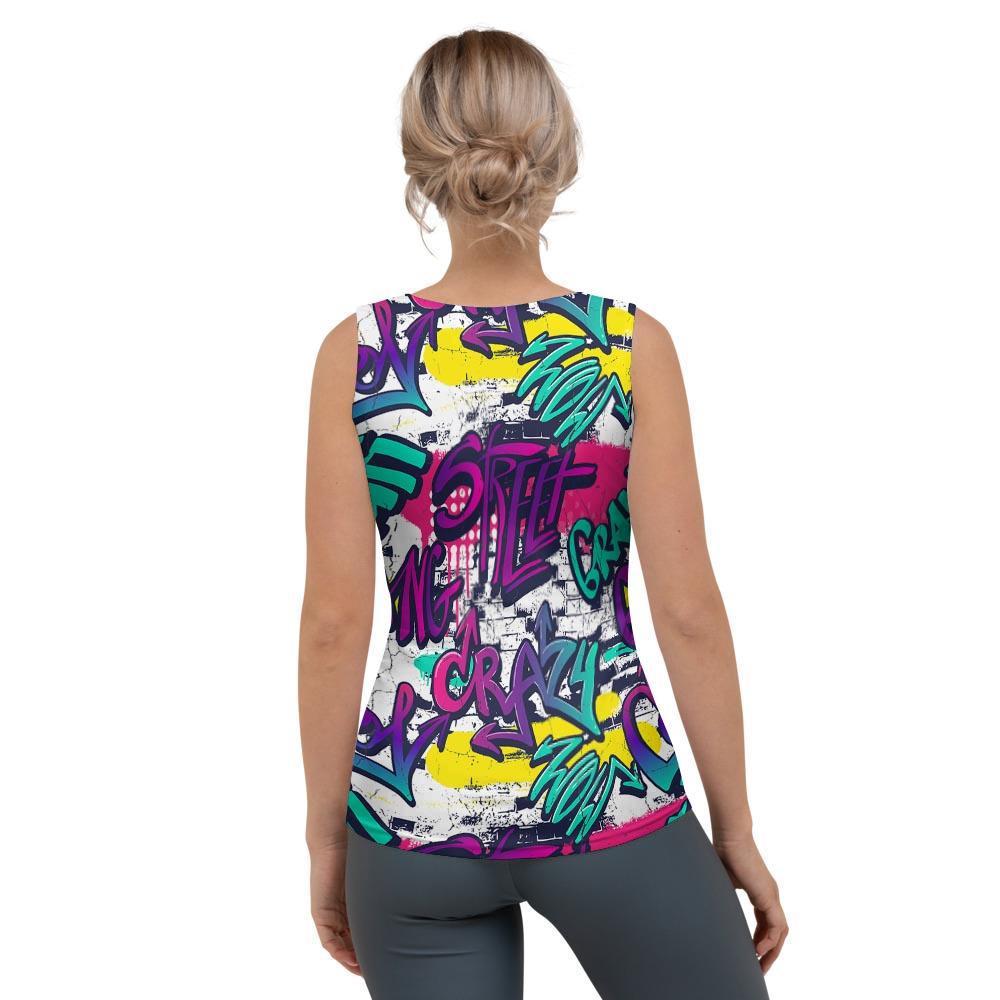 Graffiti Hiphop Print Women's Tank Top-grizzshop