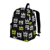 Graffiti Hiphop White And Yellow Crown Print Backpack-grizzshop