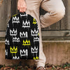 Graffiti Hiphop White And Yellow Crown Print Backpack-grizzshop