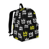 Graffiti Hiphop White And Yellow Crown Print Backpack-grizzshop