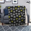 Graffiti Hiphop White And Yellow Crown Print Blanket-grizzshop