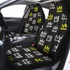 Graffiti Hiphop White And Yellow Crown Print Car Seat Covers-grizzshop