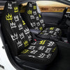 Graffiti Hiphop White And Yellow Crown Print Car Seat Covers-grizzshop