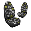 Graffiti Hiphop White And Yellow Crown Print Car Seat Covers-grizzshop