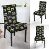 Graffiti Hiphop White And Yellow Crown Print Chair Cover-grizzshop