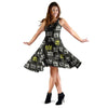 Graffiti Hiphop White And Yellow Crown Print Dress-grizzshop