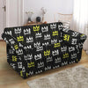 Graffiti Hiphop White And Yellow Crown Print Loveseat Cover-grizzshop