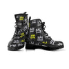 Graffiti Hiphop White And Yellow Crown Print Men's Boots-grizzshop