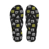 Graffiti Hiphop White And Yellow Crown Print Men's Flip Flops-grizzshop