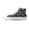 Graffiti Hiphop White And Yellow Crown Print Men's High Top Shoes-grizzshop