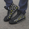 Graffiti Hiphop White And Yellow Crown Print Men's High Top Shoes-grizzshop