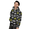 Graffiti Hiphop White And Yellow Crown Print Men's Hoodie-grizzshop