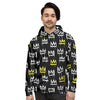 Graffiti Hiphop White And Yellow Crown Print Men's Hoodie-grizzshop