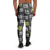 Graffiti Hiphop White And Yellow Crown Print Men's Joggers-grizzshop