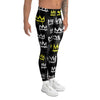 Graffiti Hiphop White And Yellow Crown Print Men's Leggings-grizzshop