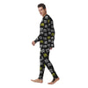 Graffiti Hiphop White And Yellow Crown Print Men's Pajamas-grizzshop