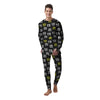 Graffiti Hiphop White And Yellow Crown Print Men's Pajamas-grizzshop