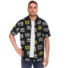 Graffiti Hiphop White And Yellow Crown Print Men's Short Sleeve Shirt-grizzshop