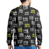 Graffiti Hiphop White And Yellow Crown Print Men's Sweatshirt-grizzshop