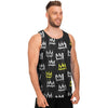 Graffiti Hiphop White And Yellow Crown Print Men's Tank Tops-grizzshop