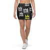 Graffiti Hiphop White And Yellow Crown Print Mini Skirt-grizzshop