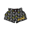 Graffiti Hiphop White And Yellow Crown Print Muay Thai Boxing Shorts-grizzshop