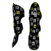 Graffiti Hiphop White And Yellow Crown Print Muay Thai Shin Guard-grizzshop