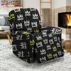 Graffiti Hiphop White And Yellow Crown Print Recliner Cover-grizzshop