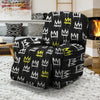 Graffiti Hiphop White And Yellow Crown Print Recliner Cover-grizzshop