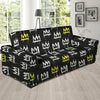 Graffiti Hiphop White And Yellow Crown Print Sofa Cover-grizzshop