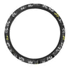 Graffiti Hiphop White And Yellow Crown Print Steering Wheel Cover-grizzshop