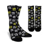 Graffiti Hiphop White And Yellow Crown Print Unisex Socks-grizzshop