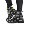 Graffiti Hiphop White And Yellow Crown Print Women's Boots-grizzshop