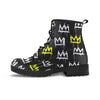 Graffiti Hiphop White And Yellow Crown Print Women's Boots-grizzshop