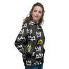 Graffiti Hiphop White And Yellow Crown Print Women's Hoodie-grizzshop