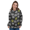 Graffiti Hiphop White And Yellow Crown Print Women's Hoodie-grizzshop