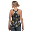 Graffiti Hiphop White And Yellow Crown Print Women's Racerback Tank Top-grizzshop