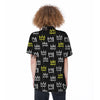 Graffiti Hiphop White And Yellow Crown Print Women's Short Sleeve Shirts-grizzshop