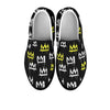 Graffiti Hiphop White And Yellow Crown Print Women's Slip On Sneakers-grizzshop