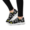 Graffiti Hiphop White And Yellow Crown Print Women's Sneakers-grizzshop