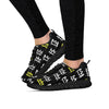 Graffiti Hiphop White And Yellow Crown Print Women's Sneakers-grizzshop