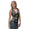 Graffiti Hiphop White And Yellow Crown Print Women's Tank Top-grizzshop