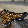 Graffiti Music Rock Star Print Pattern Black High Top Shoes-grizzshop