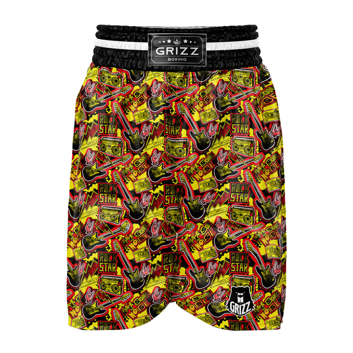 Graffiti Music Rock Star Print Pattern Boxing Shorts-grizzshop